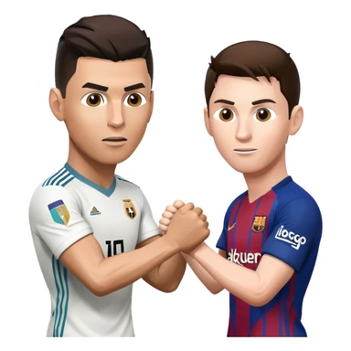 Cristiano Ronaldo vs Lionel Messi fighting sticker