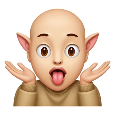 tongue out two hands spreading open sticker