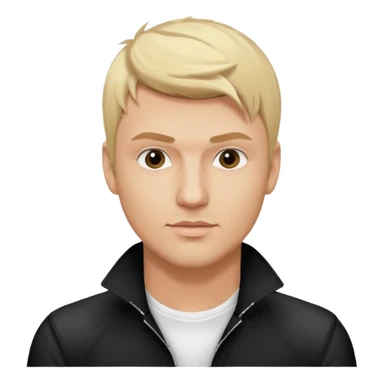Nick Carter from Backstreet Boys with blonde hair, white outfit sticker