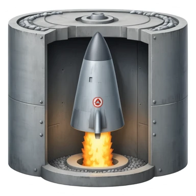 a nuclear missile silo emoji, showing the hatch and a missile launching out sticker