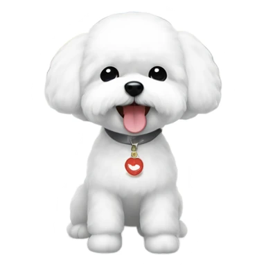 A cute korean style bichon frise with a black hair Asian woman at the airport  sticker