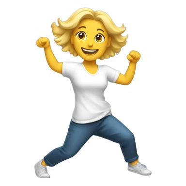 happy white woman dancing sticker
