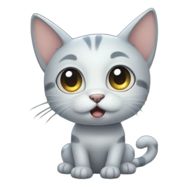 cartoon cat with big eyes crying in the moonlight sticker