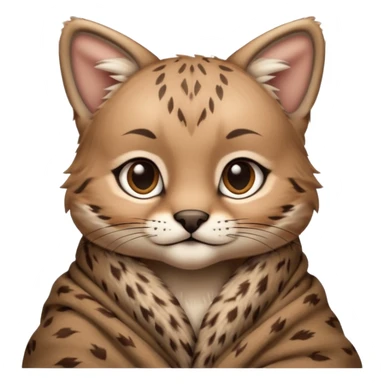 Cozy bobcat cub in blanket sticker