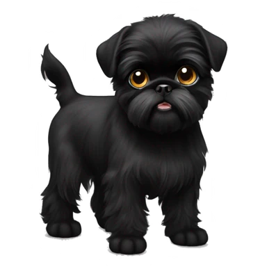 Black Brussels griffon puppy  sticker