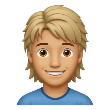 a boy with mullet hair sticker