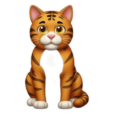 Fat brown tigger cat sticker