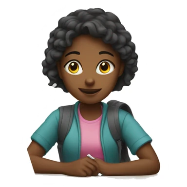 girl studying online sticker