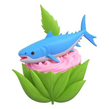 bluefin tuna in a gelato with cannabis leaf sticker