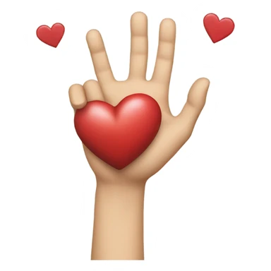 hand throwing a heart sticker