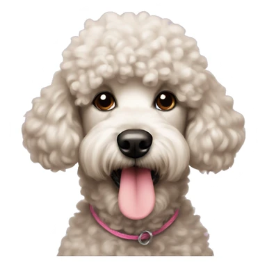 Dog doodle poodle with pink nose sticker