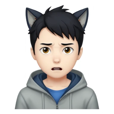 Wolf Anime Boy scared sticker