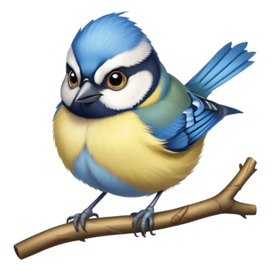 Cute blue tit bird on a branch sticker