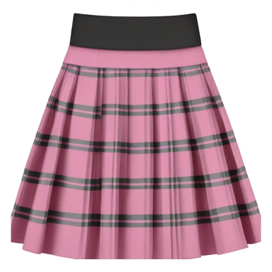 Realistic Pink tartan pleated mini skirt, isolated sticker