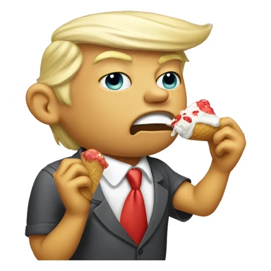 Donald trump eating icecream sticker
