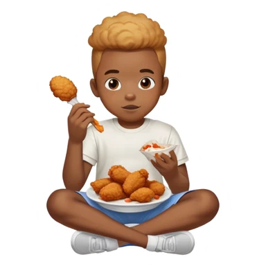 Black boy eating fried chicken while playing ps5 sticker