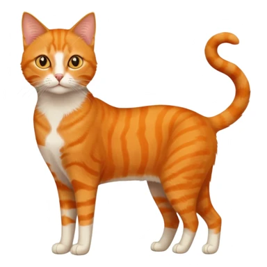 full body orange domestic shorthair slim cat with yellow/orange eyes  sticker