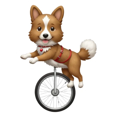 dog riding a unicycle sticker