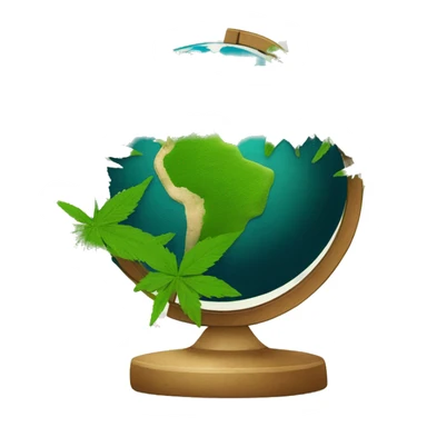 420 on planet earth hemp leaves on the globe  sticker