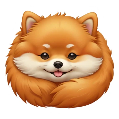 Meme-Worthy Cute Sleeping Orange Pomeranian Portrait Emoji, Head resting peacefully with a contented smile, showcasing a delightfully compact build and a luxuriously soft, fluffy orange Fur, eyes shut in a serene nap, Simplified yet hilariously adorable features, highly detailed, glowing with a soft, drowsy light, high shine, relaxed and utterly lovable, stylized with an air of playful laziness, bright and heartwarming, soft glowing outline, capturing the essence of a comically sleepy companion, so meme-worthy it feels like it could instantly become the next viral sensation of adorable slumber! sticker