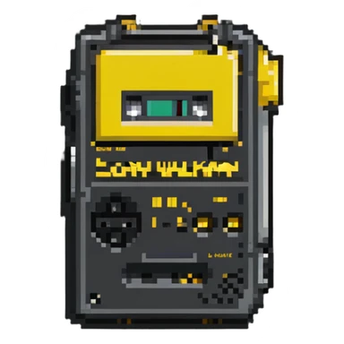 Yellow Sony Walkman cassette player from the 1980s sticker