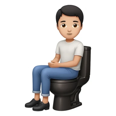 brown man on toilet sticker