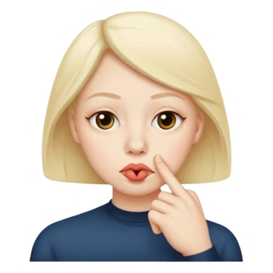 Silent face, shushing sticker