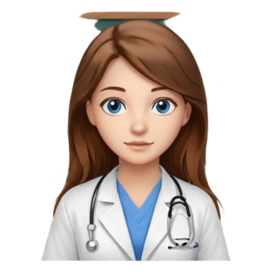 inside a classroom at university that says nursing school on the board with a pretty female nursing student with long brown hair, blue eyes sticker