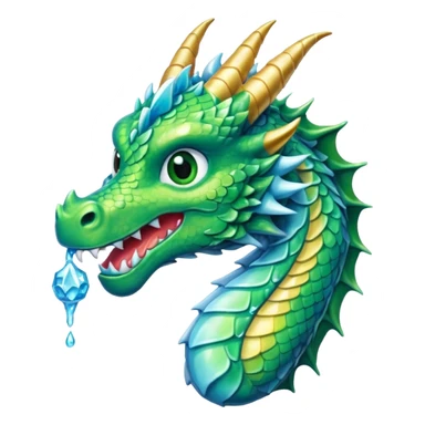 Un dragon pailleté brillant qui mange une glace sticker