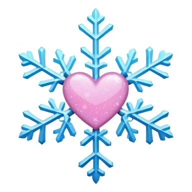 snowflake pink heart color white baby blue and pink glitter glow sticker
