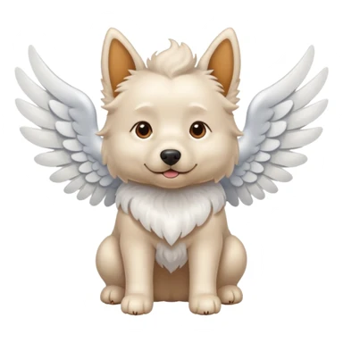 Perro blanco con alas sticker