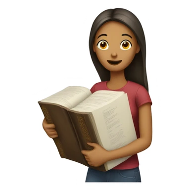 woman carrying a huge dictionary sticker