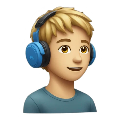 Kid listening to music with bluetooth speakers sticker