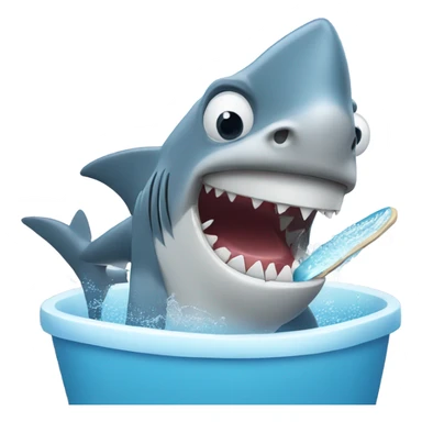 Shark brushing teeth  sticker