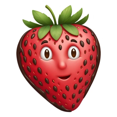 strawberry halfway covered in chocolate sticker