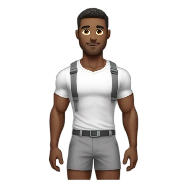 Fit Man With the biceps in white shirt and gray shorts sticker