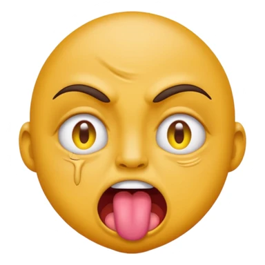 ugly pleading with eyes yellow emoticon🥺👀 emoji with tongue out sticker