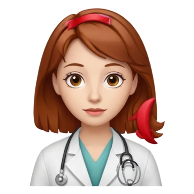 doctor with  hair and red hairclips  sticker