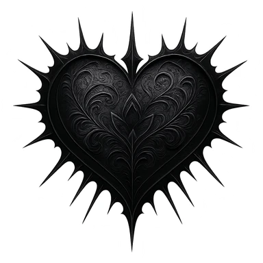 Remove the background from the image, keep the heart gothic and detailed, maintain a transparent background. sticker