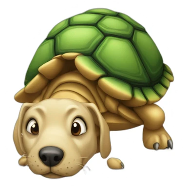 Tortue sur un chien sticker