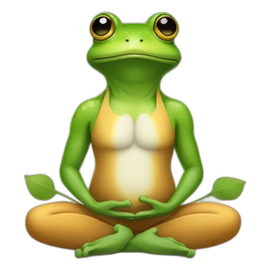 frog in a lotus position sticker