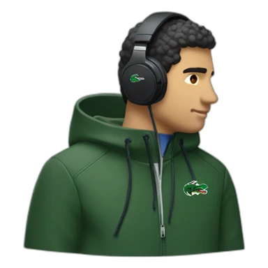 Lacoste headphone latin guy with black windbreaker sticker