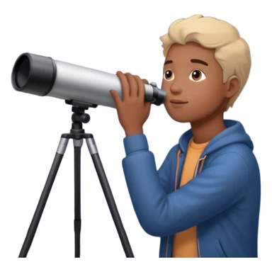 person stargazing with a telescope sticker