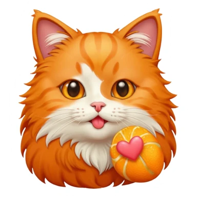 A cute cat emoji blowing a kiss with a little bite sticker