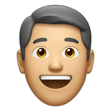 Middle aged asian man giggling sticker