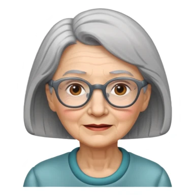 elderly woman with glasses sticker