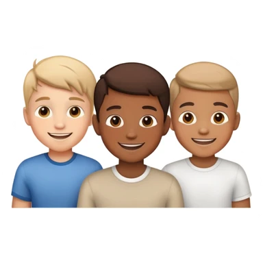 Apple’s three boys emoji but with four boys sticker