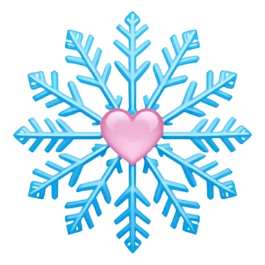 snowflake pink heart color white baby blue and pink sticker