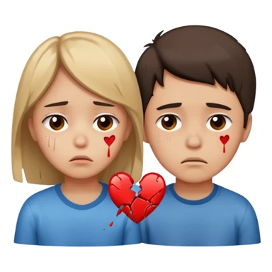 boy and girl heart big break sticker