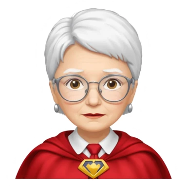 An older woman with glasses and white hair, in a red tie and cape (might resemble Professor McGonagall). sticker